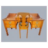 Light Cherry (?) Writing desk with tilt top well,