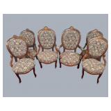 (6)pc parlor chair set, upholstered rose pattern