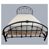 Modern metal double bed with boxsprings and