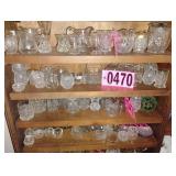 Contents of shelf - Assorted Mini Clear Glass