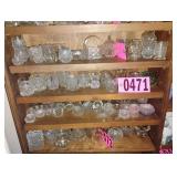 Contents of shelf - Assorted Mini Clear Glass