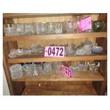 Contents of shelf - Assorted Mini Clear Glass