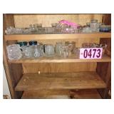 Contents of shelf - Assorted Mini Clear Glass