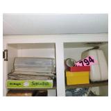 Contents of Shelf - Serving Dish / Magazines