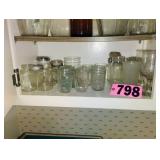 Contents of Shelf - Assorted Glass Jars