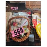 Flat of Basket w/ Sewing Supplies