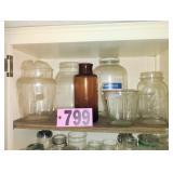 Contents of Shelf - Assorted Large Glass Jars