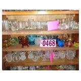 Contents of shelf - Assorted Colorful Mini Jars