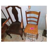 (2) Wooden chairs