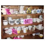 Contents of shelf - Assorted Mini Coffee Cups /