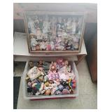 Lot of Assorted Dolls & Shelf