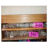 Contents of shelf - Assorted Clear Glass Shot