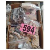 Flat of Wood Spools / Beads / Doll Furniture
