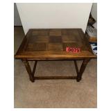 Vintage Parquet Checkered Top End Table