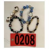 Faceted Watch Face Bracelet & Beaded Wristware