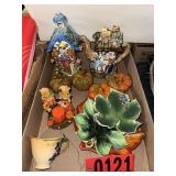 Fall Decor Cottage Teapots & Pumpkins Lot