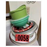 Tupperware Mixing Bowls & Holiday Plates