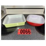 Vintage Pyrex Milk Glass Bakeware Duo