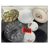 Vintage Divided Egg Platter & Dishware Lot