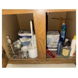 Bathroom Utility Cabinet Cleaning Products Lot