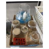 Glass Hurricane Vase & Ball Mason Jars