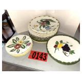 Vintage Hand-Painted Floral Dinnerware Stacks