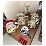 Blue Ridge & FTD Hand-Painted Floral Pitchers