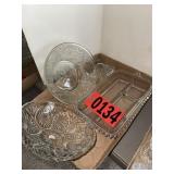 Pressed Glass Vanity & Beaded Divided Tray