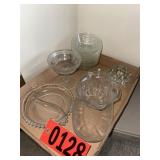 Clear Glass Compote Dish & Relish Tray