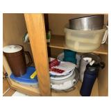 Vintage Tupperware Pitcher & Bakeware Cabinet