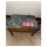 Upholstered Storage Footstool with Floral Fabric
