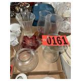 Clear Glass Flower Vases & Lamp Chimneys Lot