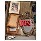 Ornate Gold Wall Mirror & Photo Frames Lot