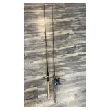 One abu Garcia, fishing pole with quantum light,
