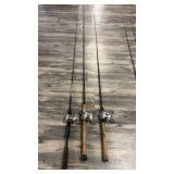 Three reels one Winchester XTR, 2 shimano reels