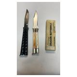 Two butterfly knives, one frost, cutlery, dragon,