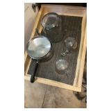 Measuring cups, cookware, cookie sheets, cupcake