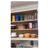 Toaster Glasses, Pyrex bowls, cups, kitchen,
