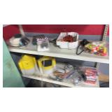 Fishing line bobbers,  cricket/minnow buckets,