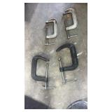 (4) clamps, 4 inch and 3  inch