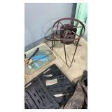 Gas fish fryer, meat saw, knives