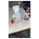 Trump doorstop bottle opener and cardinal bobble