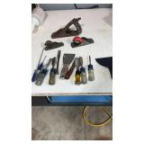 Wood planes, chisels putty, knives