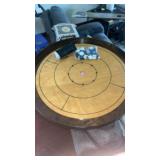 Handmade Crokinole game, with game pieces