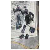 Porter cable tool kit, including two drills,  saw