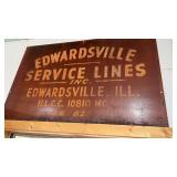 Vintage Edwardsville service lines metal sign 30"