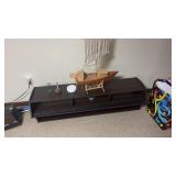 Entertainment center and wooden ship