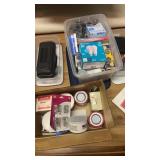 Candles, lightbulbs, laminator, labeler gun case