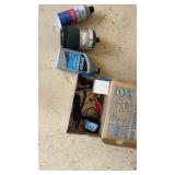 Trickle charger, 10W-40 oil, propane tank, and
