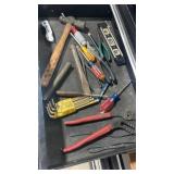 I sorted tools, including hammer, screwdrivers,